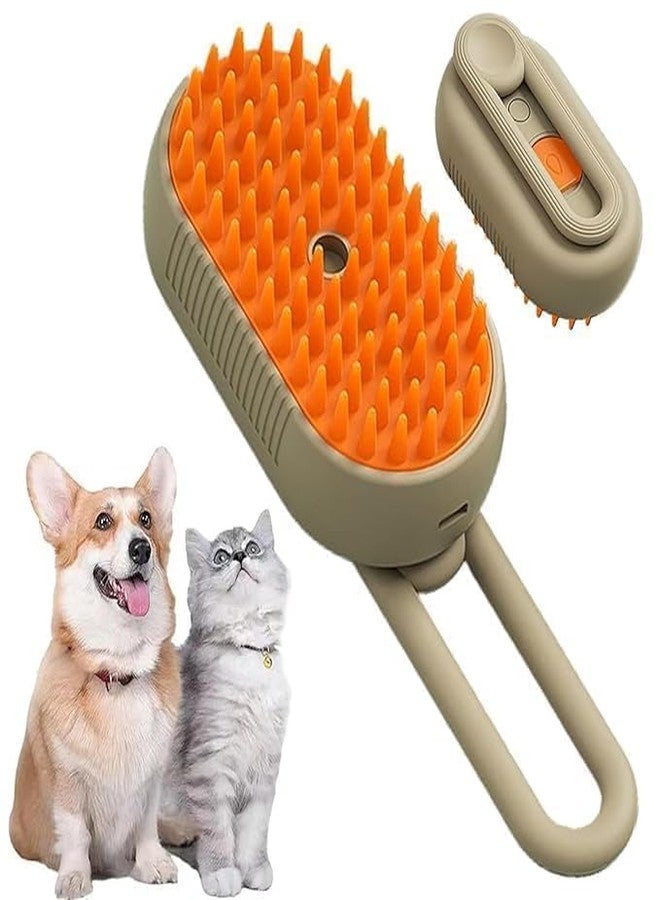 SIMESTICH Cat Steam Brush with Rotatable Handle, 3-in-1 Pet Hair Cleaning & Grooming Brush for Cats, Dogs, & Pets Effective Hair Removal & Grooming Tool - Image 1